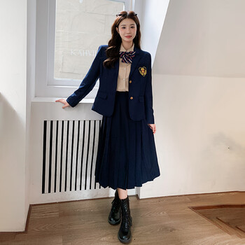 安慕薇韩国高中校服班服秋季英伦学院风韩版西装外套高中生毕业季运动