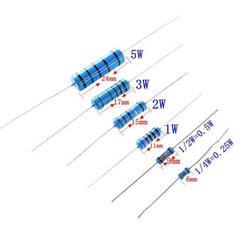 金属膜电阻 1/4w 1/2w 3瓦 5w 10r 22r 51欧 100k 2k 1 22欧姆[22r]