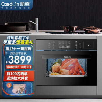 凯度（CASDON）嵌入式蒸烤一体机56L双热风蒸箱烤箱 家用多功能热风烘焙多重自净SR5628DE11-GD Pro
