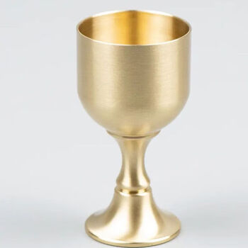 白羌笛铜黄铜酒杯子一口杯家用白酒一两二两复古酒杯小号黄铜高脚杯25