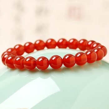 唯诚天然红玛瑙手链手串男女情侣红玉髓单圈转运佛珠链红玛瑙珠子直径