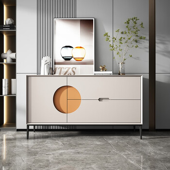 洛图恩意式极简玄关柜现代北欧门厅入户装饰柜轻奢客厅储物隔断柜餐边