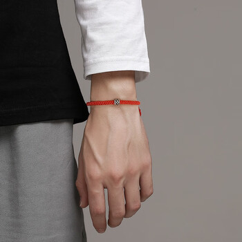戚小米 22年新款黑色手绳手链男潮韩版ins嘻哈潮流复古男士编织手绳
