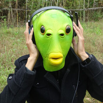 万圣节恐龙头乳胶面具万圣节cos动物头套搞怪装扮表演抖音霸王龙道