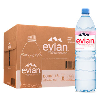 法国进口（evian）依云矿泉水整箱装  弱碱性天然水 儿童瓶依云水 运动瓶装 中英文随机发货 依云玻璃瓶330ml*20瓶/箱 #20