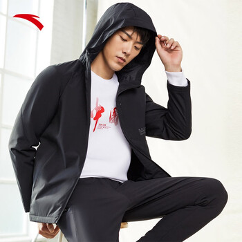 安踏棉服男2021年秋冬新款加绒保暖连帽休闲运动外套男棉衣官方旗舰