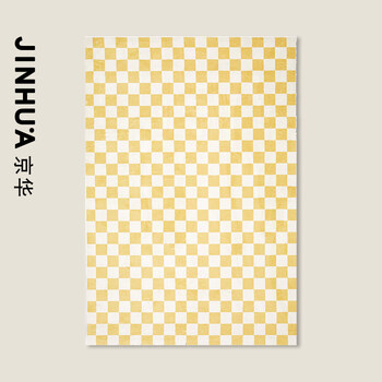 亦娩棋盘格地毯客厅卧室现代简约北欧绿色格子格纹ins风茶几毯酒梨