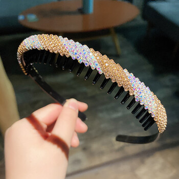 发箍女洗脸用压发简约头箍卡子带齿防滑发夹头窟碎发发卡头饰 #3黄色