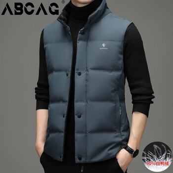 abcag祥羽绒服男士马甲秋冬季新款立领加厚保暖轻薄男装坎肩外套潮 bl