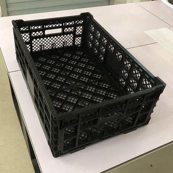 塑料折叠筐水果筐蔬菜框 折叠周转箱框超市水果店摆台展示架货架 黑色