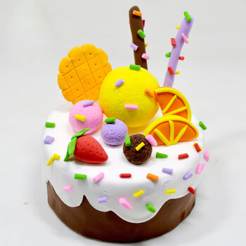 儿童做的玩具仿真奶油土儿童手工diy制作超轻粘土彩色橡皮泥奶油材料