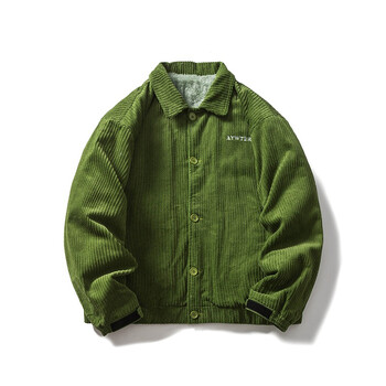 gxvk冬季新品外套男日系复古羊羔毛灯芯绒保暖翻领棉衣宽松百搭高级感