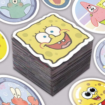 贴纸卡通可爱少女心学生党笔记本ipad装饰贴画防水海绵宝宝贴纸100枚