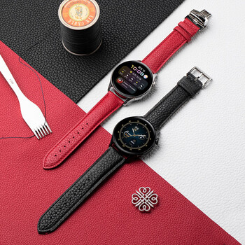 ROMISS适用三星watch6/5手表galaxy watch4 classic表带小米手表带 玛瑙黑(电脑车线) 20MM-watch6/5/4-针扣