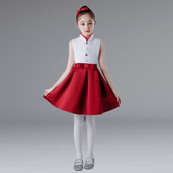 服装儿童合唱演出服红歌中国梦中小学生少儿爱国朗诵女童演讲比赛服装