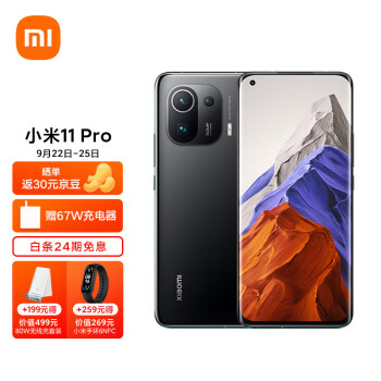 小米11 Pro 5G 骁龙888 2K AMOLED四曲面柔性屏 67W无线闪充 3D玻璃工艺 12GB+256GB 黑色 手机