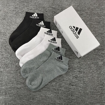 阿迪达斯 (adidas)袜子男女纯棉中筒短袜吸湿防臭纯色浅口篮球配运动