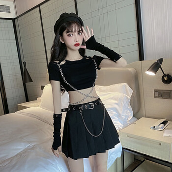 演出服新款夜店酒吧女装性感dj打碟ds领舞服爵士舞服上衣裙子腰带s