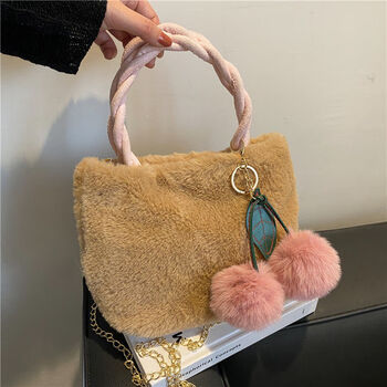 【官方旗舰】毛绒小包包女秋冬2022新款潮毛茸茸可爱斜挎包冬季毛毛