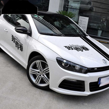 贴纸拉花引擎盖车门机盖贴纸刮痕车头盖个性贴致青春40cm一个线条白色