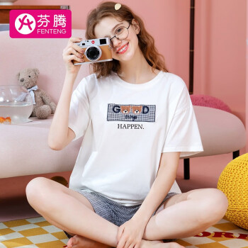 舒适的家居服:2022年芬腾品牌女士纯棉卡通短袖套装走势及评测