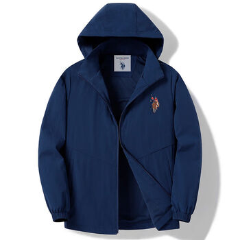 轻奢品牌 保罗男装休闲男士夹克外套2021春秋款百搭可拆卸连帽宽松大