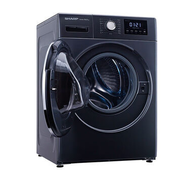 夏普洗衣机滚筒xqg90-6339w-h全自动9公斤洗烘一体健康家用 银灰色