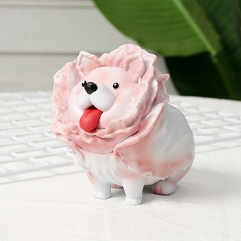 白菜狗盲盒网红公仔摆件蔬菜精灵玩偶娃娃 粉色狗10cm 祖国版