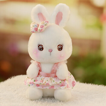 可爱裙子小白兔毛绒玩具兔子玩偶布娃娃女生儿童兔兔安抚抱枕礼物粉色