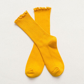 高品质袜子月子袜子秋不勒脚松口袜产后产妇花边中筒堆堆袜女韩版5