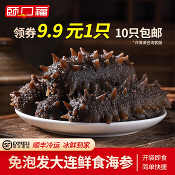 颐口福【海参9.9/只10只起售】即食海参约8-10cm/只 顺丰包邮 即食海参