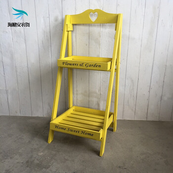 宏科华美式乡村复古实木花架几阶梯落地式多层方形置物架子阳台花台美式柠檬黄颜色以图片为主 图片价格品牌报价 京东