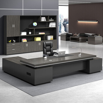 栗棠老板桌总裁桌简约现代单人经理办公桌椅组合办公室大班台办公家具