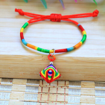端午节五彩绳手链丝线粽子彩线编织儿童手链五月节礼盒套装手绳丝粽抽