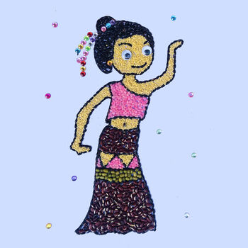 儿童手工制作五谷杂粮豆子粘贴材料包种子画幼儿 傣族 a4相框(无材料