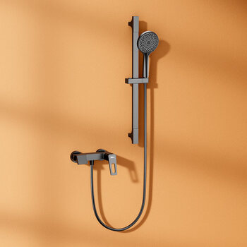 日本卫浴totopvd工艺枪灰色简装花洒套装浴室淋浴淋雨卫生间全铜龙头