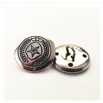 金属保安制服纽扣治安巡逻五角星扣子外套暗扣按扣执勤服衬衫扣 银色