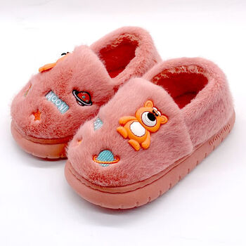 铭汇通儿童拖鞋秋冬带后跟可爱卡通棉拖鞋冬季幼儿园室内居家棉鞋加厚