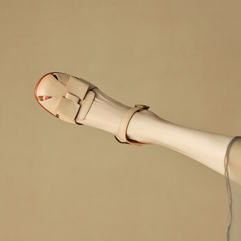 varyour法式复古罗马凉鞋女夏2023新款女鞋中跟包头镂空编织仙女