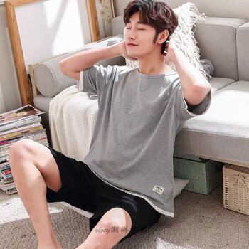 夏天超大号宽松200斤300斤1910灰假两件男小号l高160cm左右85100斤