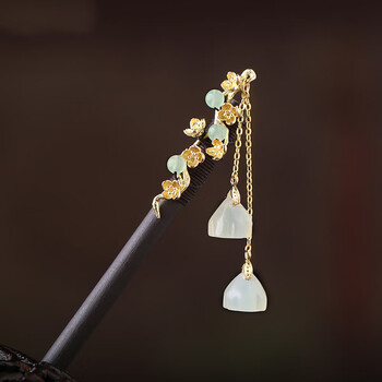 古风汉服简约木发簪女流苏步摇盘发簪子头饰日常扎发发饰簪长16厘米