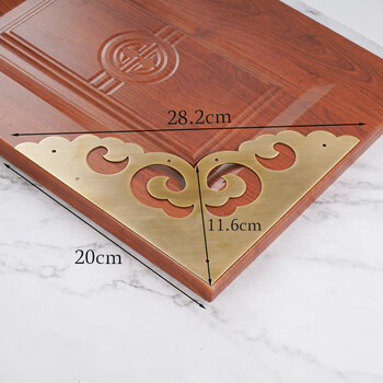 忽风中式仿古纯铜护角黄铜复古角花桌子柜门装饰橱柜首饰盒角片铜包角