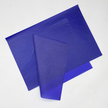 复写纸a4踏蓝纸透印纸染色纸红黑黄蓝白绿黑单面纸 蓝色20张 2张硫酸