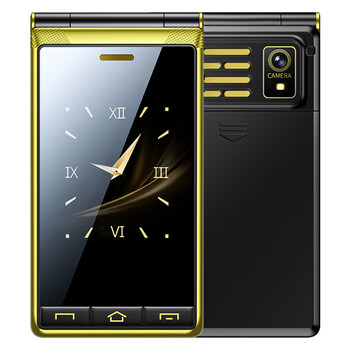 华为智选翻盖老人手机老年机学生机商务男女士大字特大 金色 移动2g x