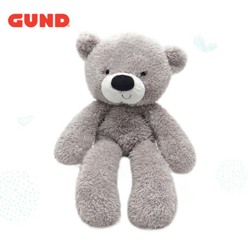 gund经典泰迪熊毛绒玩具可爱卷毛熊公仔女友生日礼物卷毛熊灰色35cm