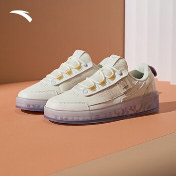 安踏果冻鞋女鞋板鞋2022夏季潮透明底休闲运动鞋子小白鞋stash1375