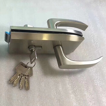 办公室隔间单门单开缺口玻璃门锁高隔断锁玻璃执手锁要开孔带把单开平