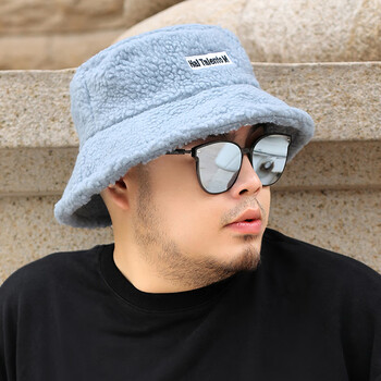 大码加大加深男帽子男大头大脸胖子大头围渔夫帽春秋羊羔毛圆脸适合的