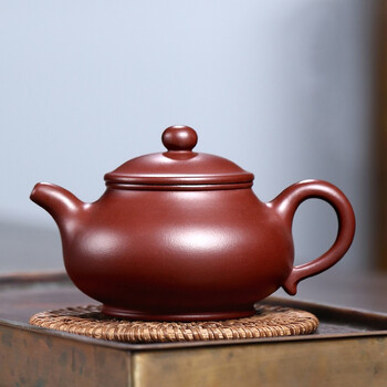 古悦堂紫砂壶原矿刻绘茶壶潘壶家用功夫茶具远瞻潘壶光素款