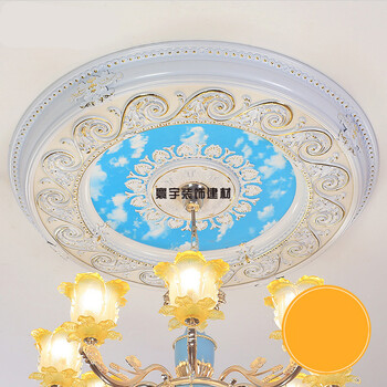 定制欧式灯池灯盘装饰客厅吊顶造型法式石膏灯盘pvc石膏线pu灯盘圆形